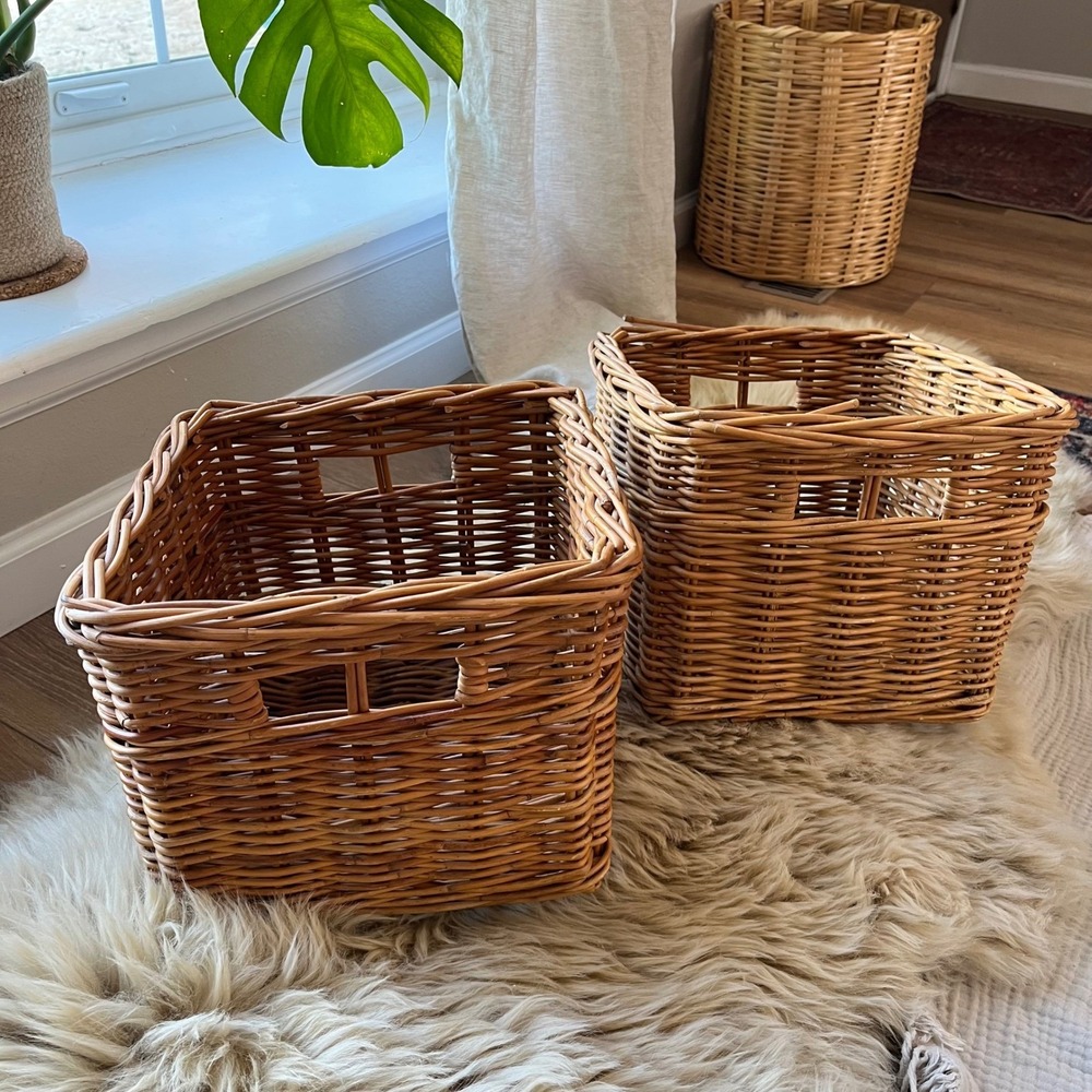 Pottery Barn Sabrina Baskets w/Red Gingham Liner